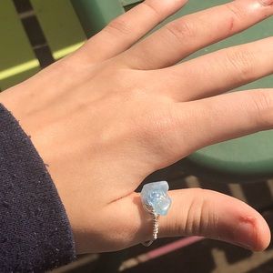 Blue stone silver ring